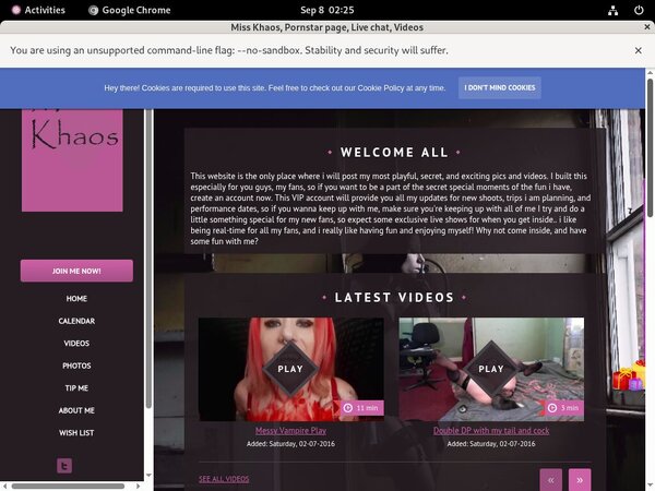 Free Account For Miss Khaos