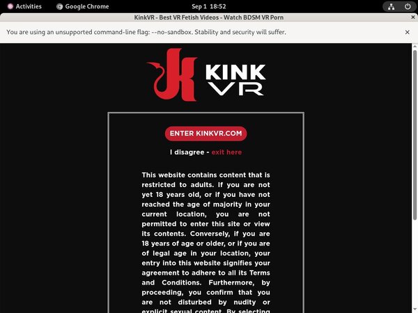 Kink VR Crear Cuenta